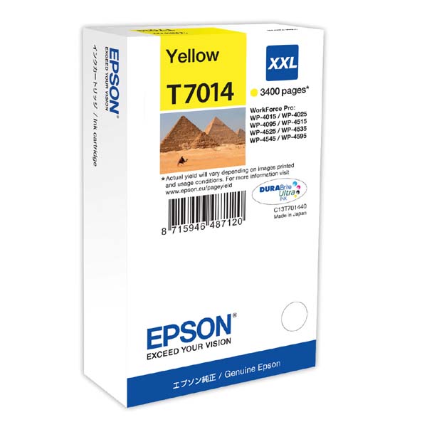 Inkoustová cartridge Epson C13T70144010, WorkForce Pro WP4000, yellow, XXL, originál