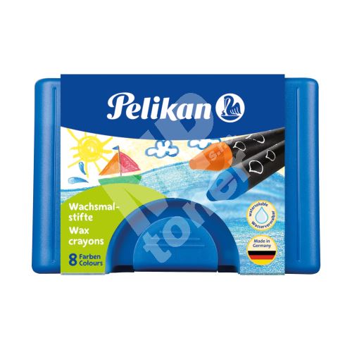 Voskové pastelky Pelikan, v modrém pouzdře, 8 barev 1