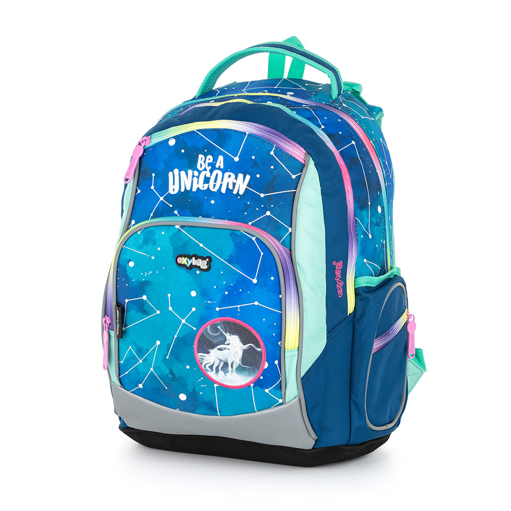 Školní batoh Oxy Go Unicorn Pattern, světlý