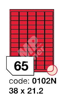 Samolepící etikety Rayfilm Office 38x21,2 mm 300 archů, matně červená, R0122.0102ND 1