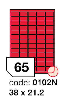 Samolepící etikety Rayfilm Office 38x21,2 mm 300 archů, matně červená, R0122.0102ND