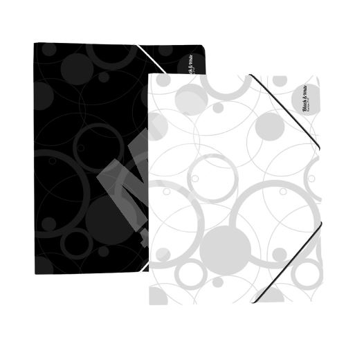 Mapa 3 klopy s gumou, Black&White, bílá 1
