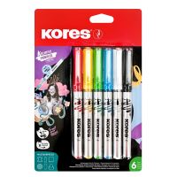 Akrylové popisovače Kores Kreative Marker Selection, sada 6 barev
