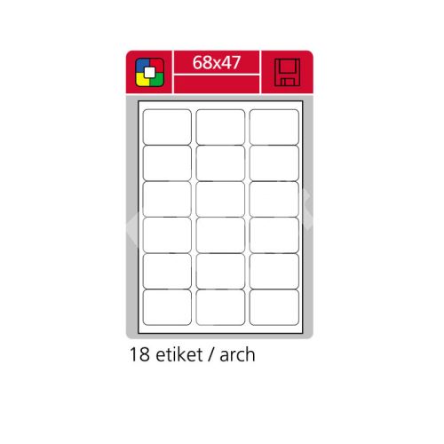 Samolepící etikety SK LABEL A4 68 x 47 červené, 100 archů 1