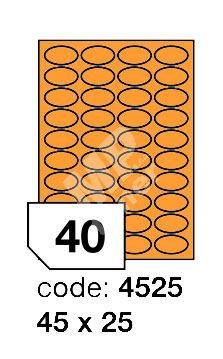 Samolepící etikety Rayfilm Office 45x25 mm 300 archů, fluo oranžová, R0133.4525D 1