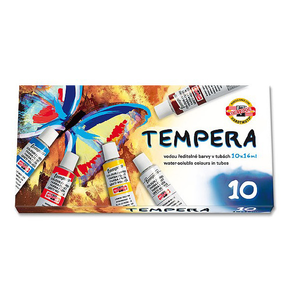 Tempera Koh-i-noor vodou ředitelné barvy v tubách 10 x 16 ml
