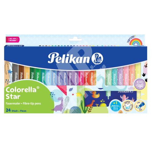 Fixy Pelikan Colorella, super omyvatelné, 24ks + šablona 1