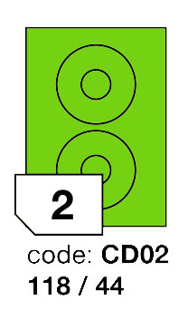 Samolepící etikety Rayfilm Office průměr 118/44 mm 300 archů, fluo zelená, R0130.CD02D