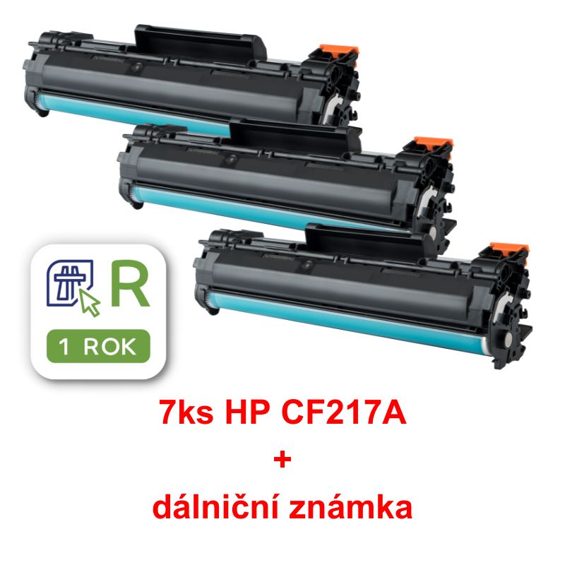 7ks kompatibilní toner HP CF217A MP print + dálniční známka