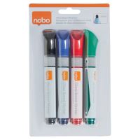 Popisovače na skleněné tabule Nobo, 4ks, kulatý hrot, mix barev 7 (7)