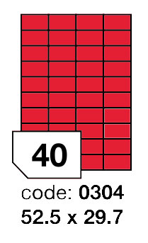 Samolepící etikety Rayfilm Office 52,5x29,7 mm 300 archů, fluo červená, R0132.0304D