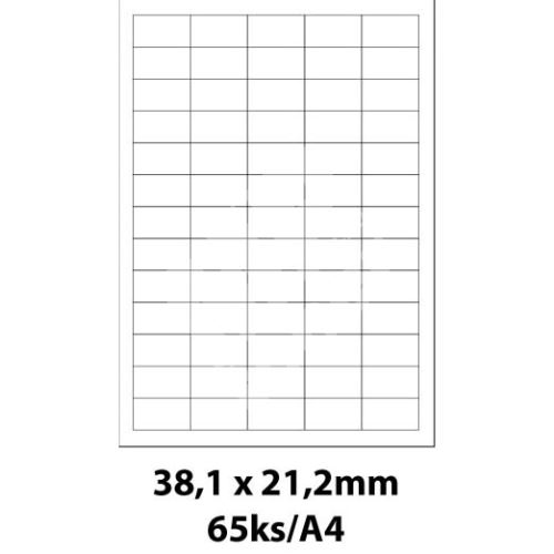 Print etikety Emy 38,1x21,2 mm, 65ks/arch, 1000 archů, samolepící 1