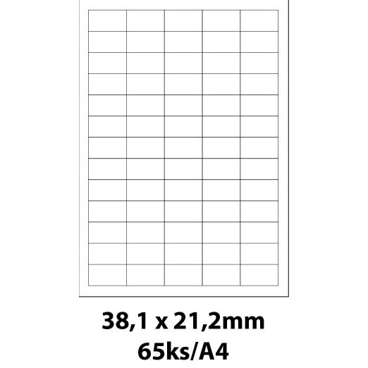Print etikety Emy 38,1x21,2 mm, 65ks/arch, 100 archů, samolepící