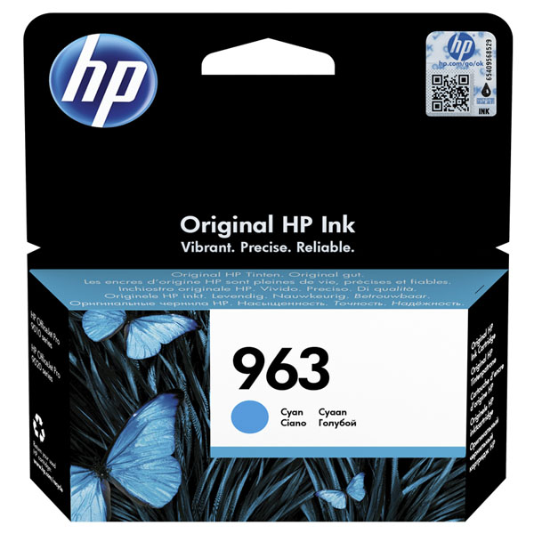 Inkoustová cartridge HP 3JA23AE, Officejet Pro 9010, 9012, cyan, No.963, originál