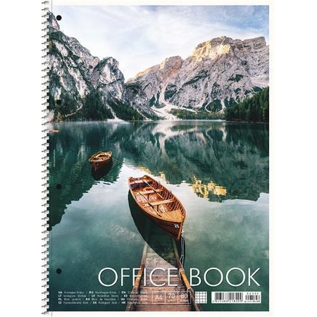 Spirálový sešit Shkolyaryk Office book, čtverečkovaný, příroda mix, A4+, 80 listů