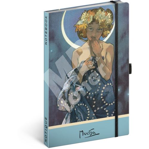 Notes Notique Alfons Mucha, Luna, tečkovaný, 13 x 21 cm 1