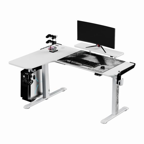 Herní stůl Ultradesk Winger Black, 111x155x60x75-122 cm, elektricky nastavitelný