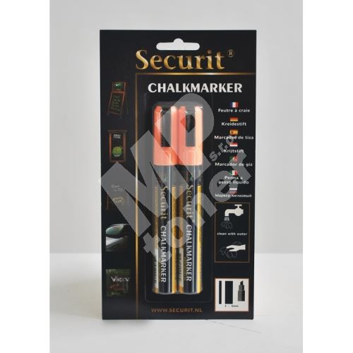 Střední křídový popisovač Securit, šířka hrotu 2-6 mm 2 kusy, oranžový 1