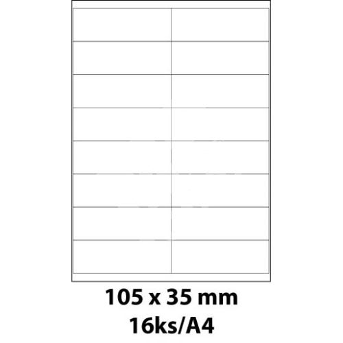 Print etikety Emy 105x35 mm, 16ks/arch, 100 archů, samolepící 1