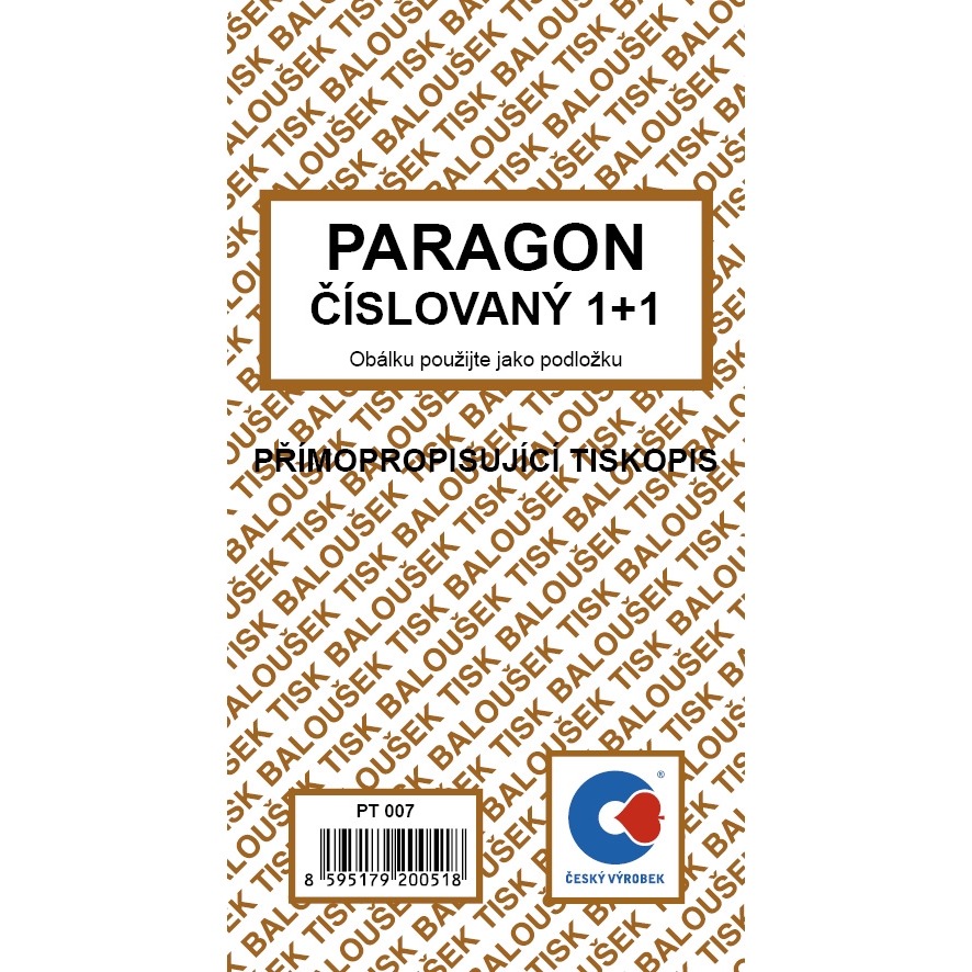 Paragon PT007, samopropis, číslovaný 1+1, 50 listů