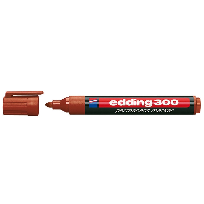 Průmyslový popisovač Edding 300, hnědý, 1,5-3mm, kuželový hrot