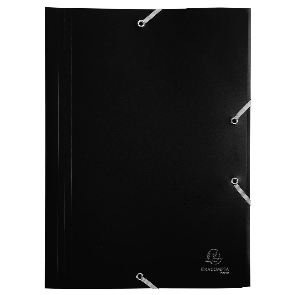 Spisové desky s gumičkou Exacompta, A4 maxi, PP, černé