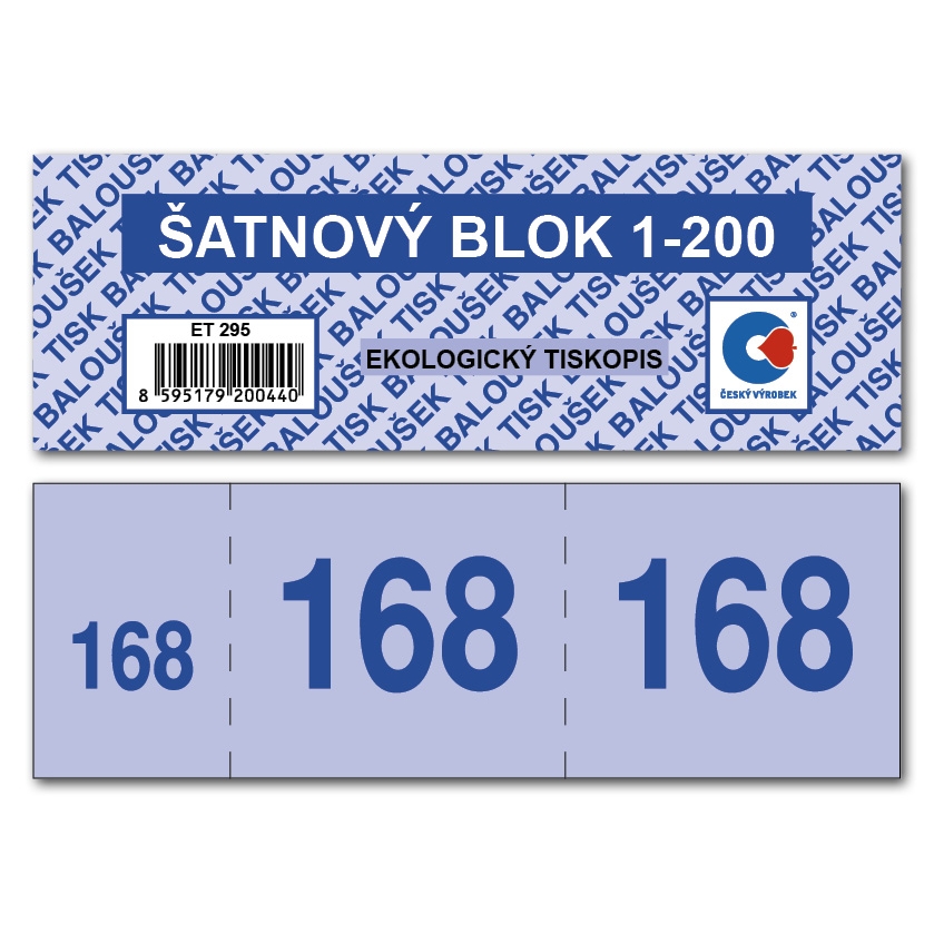 Šatnový blok ET295, 1-200 čísel, mix barev