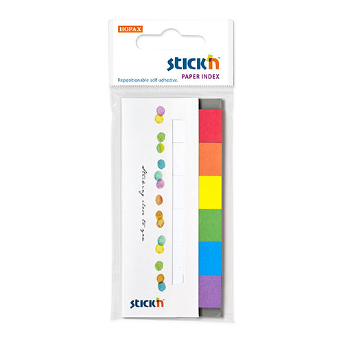 Papírové samolepicí záložky Stick'n duhové barvy, 45 x 15 mm