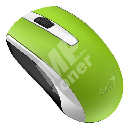 Myš Genius Eco-8100, 1600DPI, optická, 3tl., bezdrátová USB, zelená, Intergrovaná 1