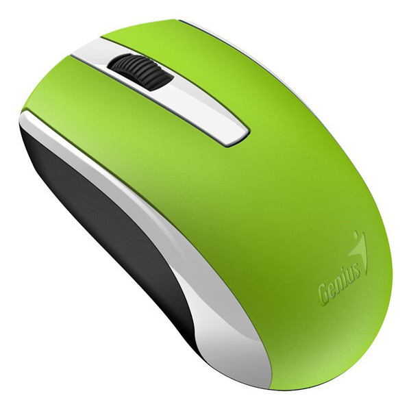 Myš Genius Eco-8100, 1600DPI, optická, 3tl., bezdrátová USB, zelená, Intergrovaná