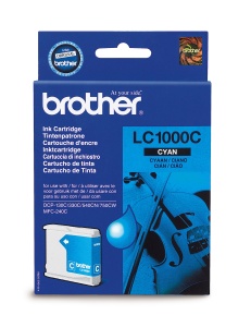 Inkoustová cartridge Brother DCP-330C, 540CN, 130C, LC-1000C, modrá, originál