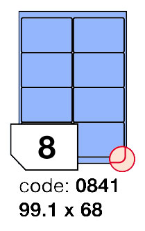 Samolepící etikety Rayfilm Office 99,1x68 mm 300 archů, matně modrá, R0123.0841D