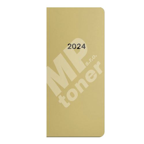 Diář PVC týdenní 2024 Metallic zlatá 1