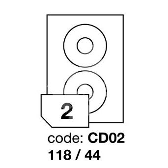 Samolepící etikety Rayfilm Office průměr 118/44 mm 100 archů R0100.CD02A 1