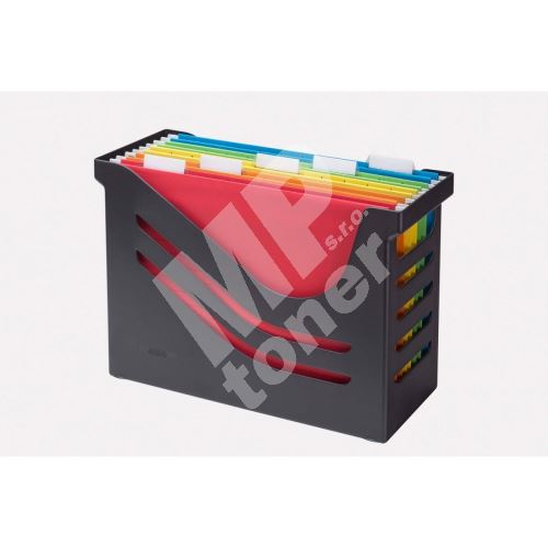 Jalema box na závěsné desky, 5 barevných desek A4, PS, černý 1