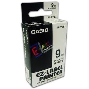 Páska do tiskárny štítků Casio XR-9WE1 9mm černý tisk/bílý podklad