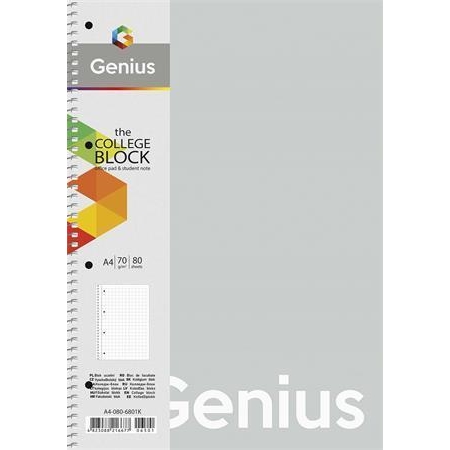 Spirálový sešit Shkolyaryk Genius Pastel, čtverečkovaný, mix, A4, 80 listů, PP desky