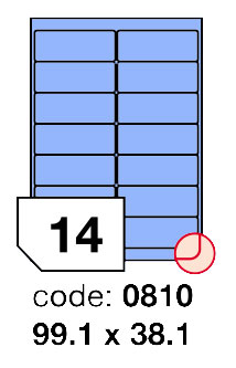 Samolepící etikety Rayfilm Office 99,1x38,1 mm 300 archů, matně modrá, R0123.0810D