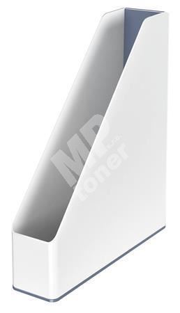Dvoubarevný stojan na časopisy Leitz Wow, 73 mm, bílý, plast 1