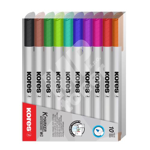 Popisovač Kores K-Marker, sada 10 ks, na tabule, tenký hrot 1