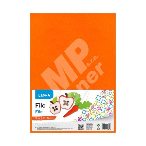 Filc Luma A4, oranžový 10ks 1