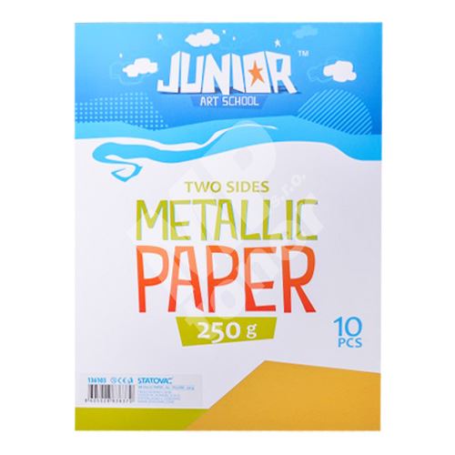 Dekorační papír Metallic žlutý A4, 10ks, 250g 1