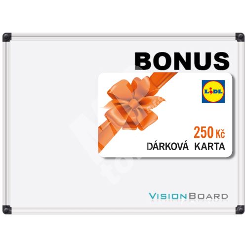 Magnetická bílá tabule 90 x 120 cm Vision Board +karta Lidl 250 Kč 1