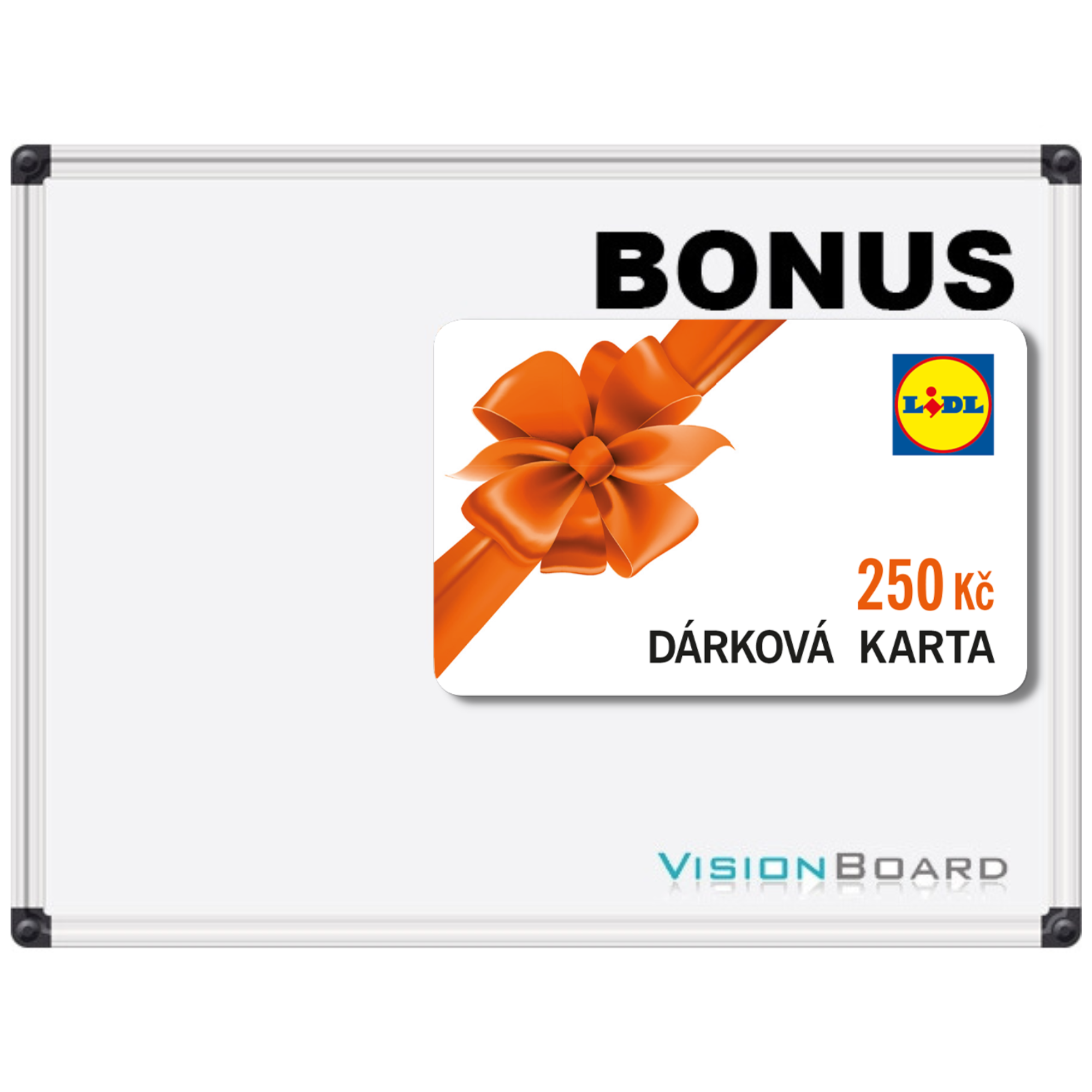 Magnetická bílá tabule 90 x 120 cm Vision Board + karta Lidl 250 Kč