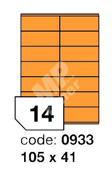 Samolepící etikety Rayfilm Office 105x41 mm 300 archů, fluo oranžová, R0133.0933D 1