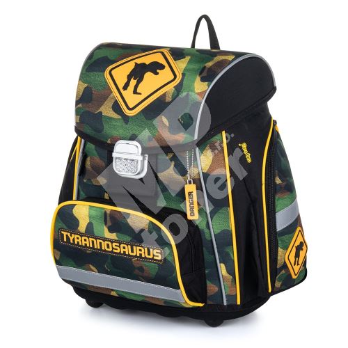 Školní batoh Premium T-rex, žluté doplňky 1
