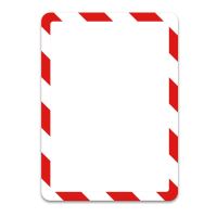 Bezpečnostní magnetický rámeček djois Magneto, A4, samolepící, červeno-bílý, 2 ks