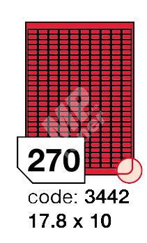 Samolepící etikety Rayfilm Office 17,8x10 mm 300 archů, fluo červená, R0132.3442D 1