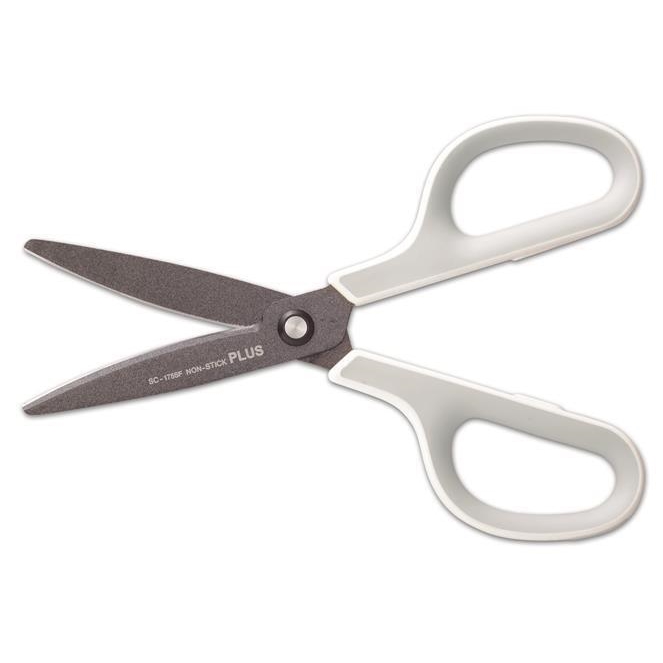 Nůžky Plus Fitcut Curve, univerzální, 17,5 cm, bílá