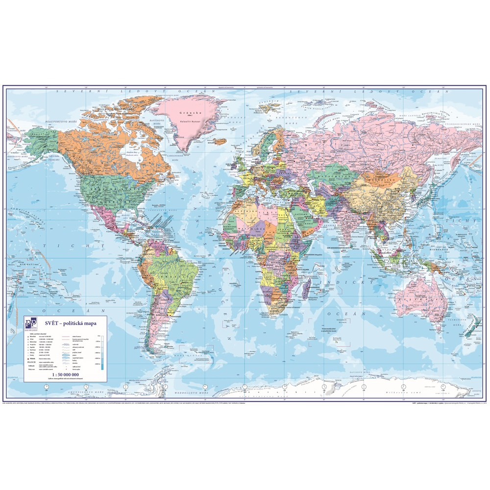 Psací podložka na stůl mapa Světa 60 x 40